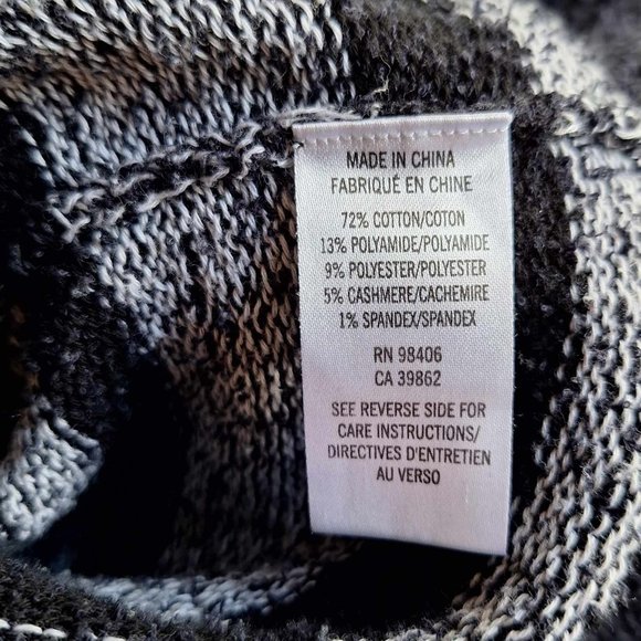 Theory Striped Pullover Cashmere Blend Sweater 3/4 Sleeve Size Medium - Picture 4 of 6